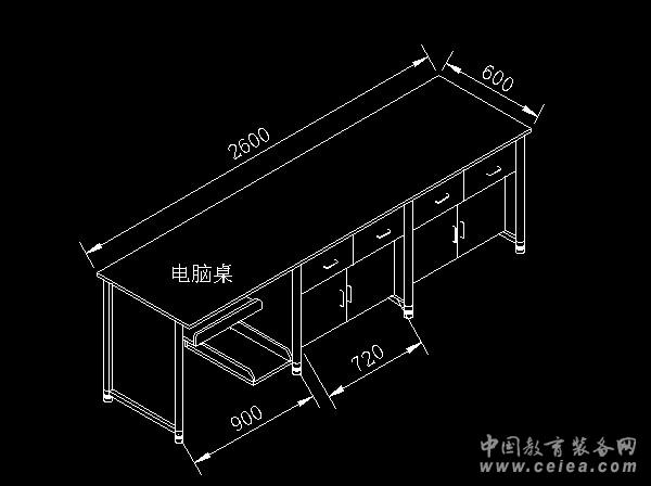 铝木结构实验室边台效果图
